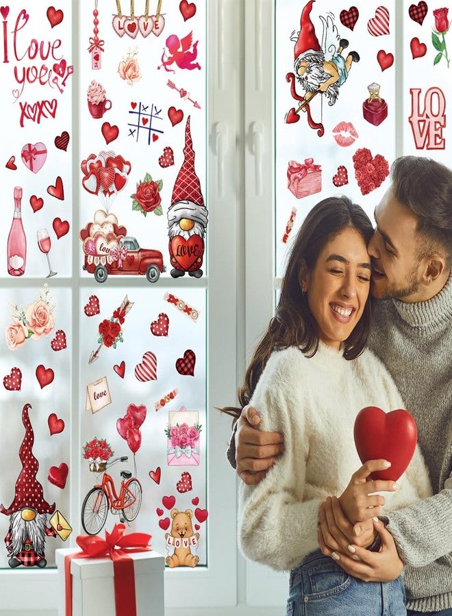 BLESOUYI Valentine's Day Window Clings Decoration Heart Stickers Love Day Window Decals 9 Sheets Window Clings for Valentine's Day Wedding Party Decorations - Image 3